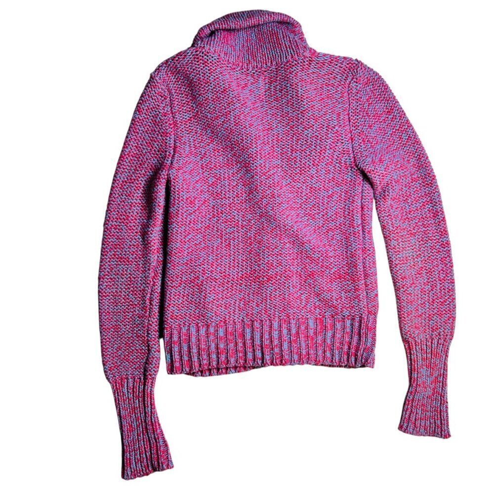 American Eagle Medium Cardigan Vibrant Red Blue Collegiate School - Picture 2 of 5
